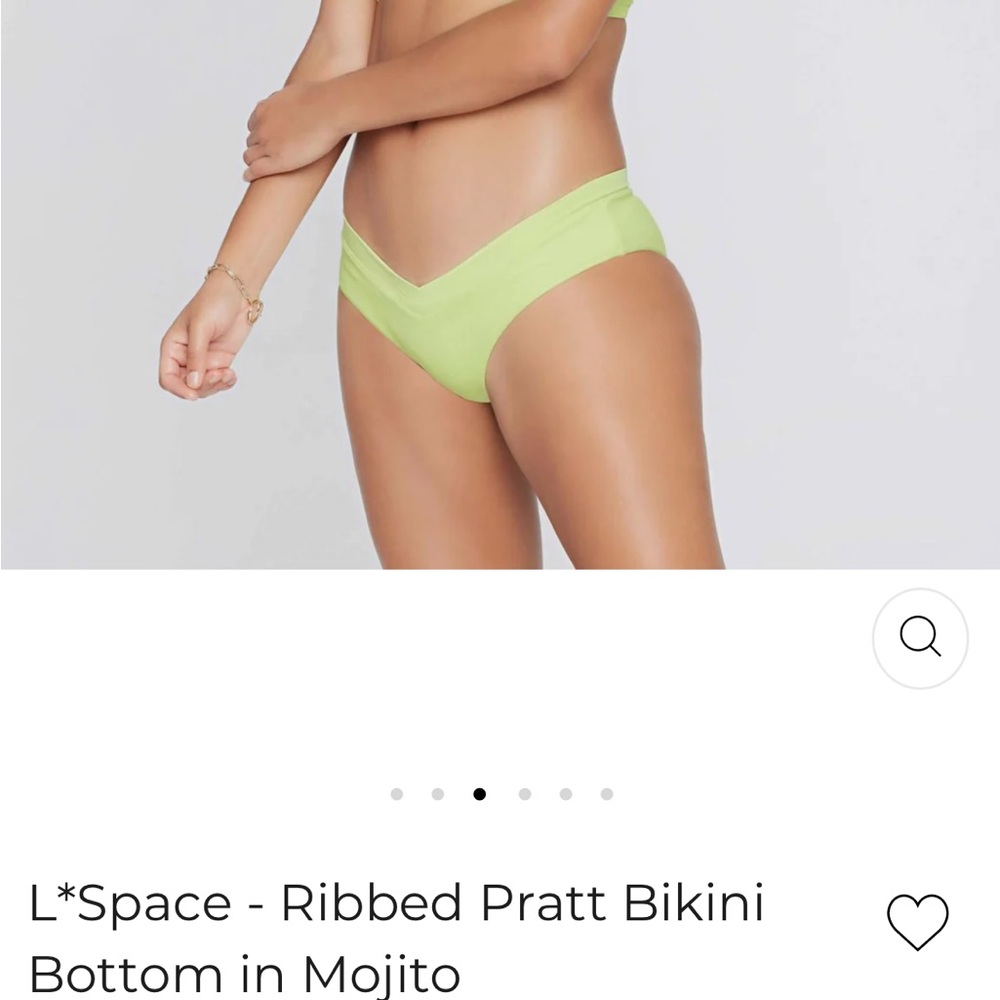 L*Space - Ribbed Pratt Bikini Bottom in Mojito